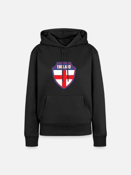 England - Frauen Premium Bio Hoodie - Schwarz
