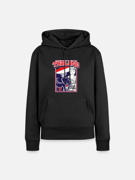 Thaïlande - Sweat à capuche Premium bio Femme - noir