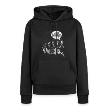 Evolution Darwin Research Science Don - Sweat à capuche Premium bio Femme - noir - Devant - Julia (174cm)