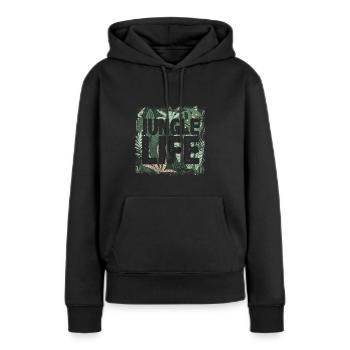 Jungle Life - Frauen Premium Bio Hoodie - Schwarz - Vorne - Julia (174cm)