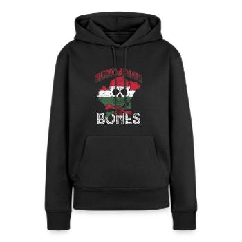 Hongrie - Sweat à capuche Premium bio Femme - noir - Devant - Julia (174cm)