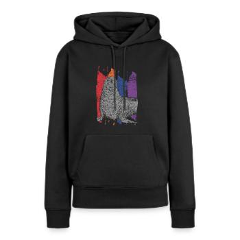Robbe - Frauen Premium Bio Hoodie - Schwarz - Vorne - Julia (174cm)