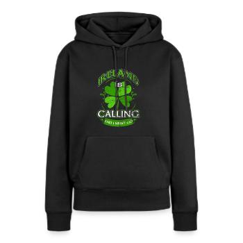 Irlande - Sweat à capuche Premium bio Femme - noir - Devant - Julia (174cm)