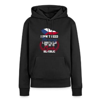 Tschechien - Frauen Premium Bio Hoodie - Schwarz - Vorne - Julia (174cm)