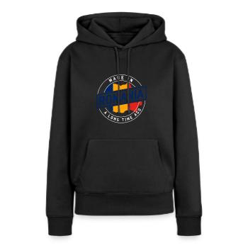 Roumanie - Sweat à capuche Premium bio Femme - noir - Devant - Julia (174cm)