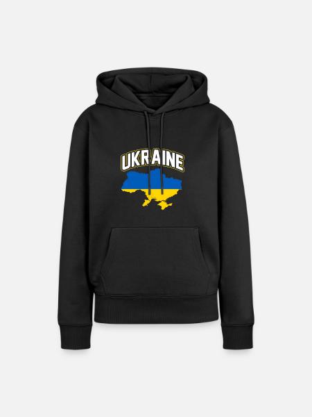 Ukraine - Frauen Premium Bio Hoodie - Schwarz