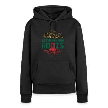 Racines de la Lituanie - Sweat à capuche Premium bio Femme - noir - Devant - Julia (174cm)