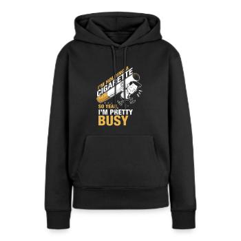 Zigarette - Frauen Premium Bio Hoodie - Schwarz - Vorne - Julia (174cm)
