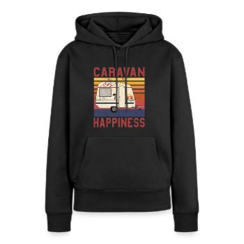 Caravan happiness - Sweat à capuche Premium bio Femme - noir - Devant - Julia (174cm)