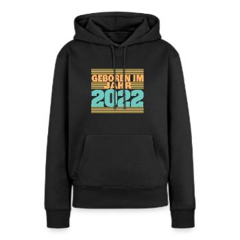 Geboren im Jahre 2022 - Frauen Premium Bio Hoodie - Schwarz - Vorne - Julia (174cm)