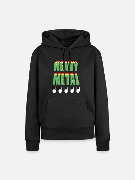 Heavy Metal Retro - Women’s Premium Organic Hoodie - black