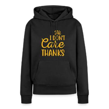 Salut je m’en fiche merci sarcastique nouveauté drôle - Sweat à capuche Premium bio Femme - noir - Devant - Julia (174cm)