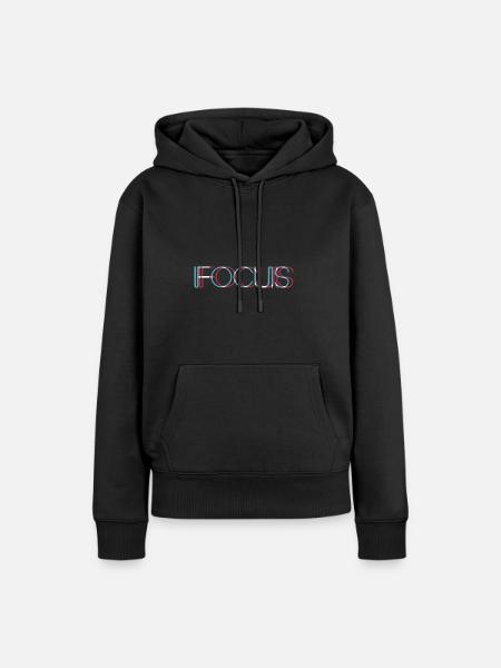 Focus Trippy Design - Frauen Premium Bio Hoodie - Schwarz
