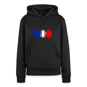 Frankreich blau weiß rot - Frauen Premium Bio Hoodie - Schwarz - Vorne - Julia (174cm)