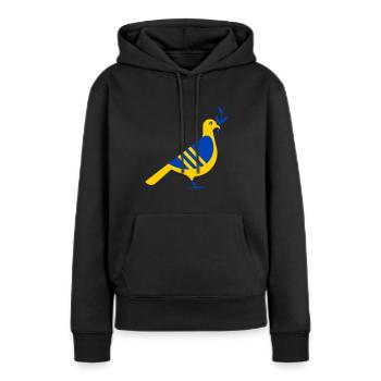 COLOMBE DE LA PAIX EN UKRAINE - Sweat à capuche Premium bio Femme - noir - Devant - Julia (174cm)