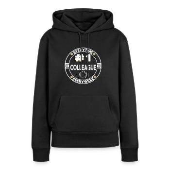 best colleague - colleague number one - Women’s Premium Organic Hoodie - black - Front - Julia (174cm)