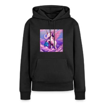 Nouvelle dimension - Sweat à capuche Premium bio Femme - noir - Devant - Julia (174cm)