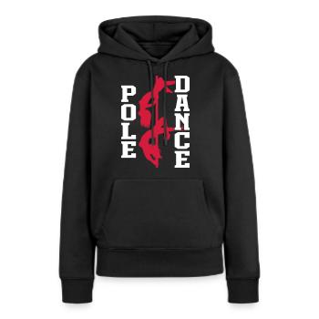 Pole Dance - Sweat à capuche Premium bio Femme - noir - Devant - Julia (174cm)