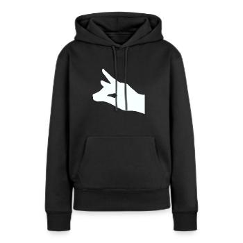 schieber fuchs schieb mich schatten - Frauen Premium Bio Hoodie - Schwarz - Vorne - Julia (174cm)