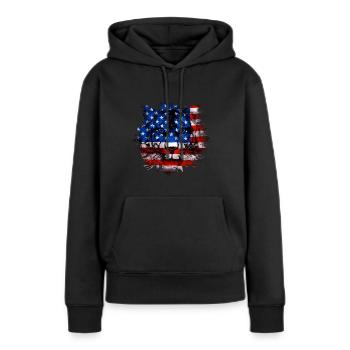 Amérique du Nord - Sweat à capuche Premium bio Femme - noir - Devant - Julia (174cm)