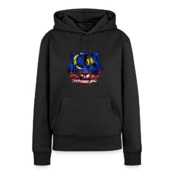 Malaisie - Sweat à capuche Premium bio Femme - noir - Devant - Julia (174cm)
