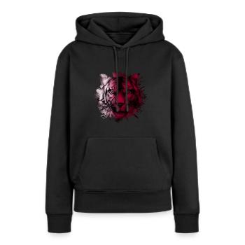 Qatar - Sweat à capuche Premium bio Femme - noir - Devant - Julia (174cm)