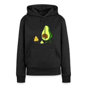 Avocat humour Guacamole - Sweat à capuche Premium bio Femme - noir - Devant - Julia (174cm)