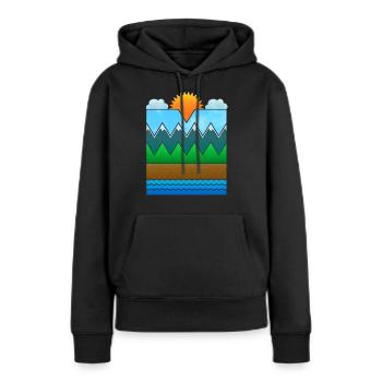 Landschaft (minimal) - Frauen Premium Bio Hoodie - Schwarz - Vorne - Julia (174cm)