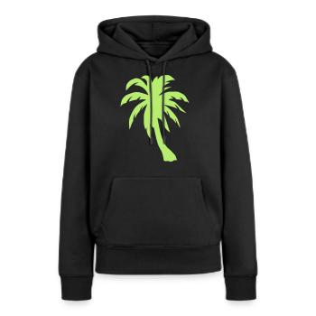 palmier arbre palmiers - Sweat à capuche Premium bio Femme - noir - Devant - Julia (174cm)