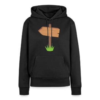 Schild - Frauen Premium Bio Hoodie - Schwarz - Vorne - Julia (174cm)