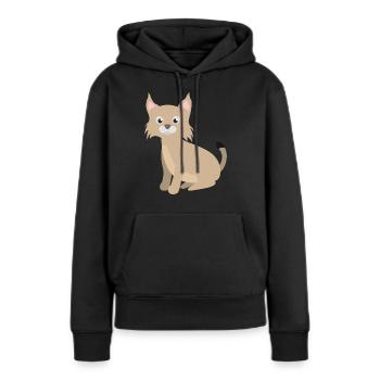 Lynx - Sweat à capuche Premium bio Femme - noir - Devant - Julia (174cm)