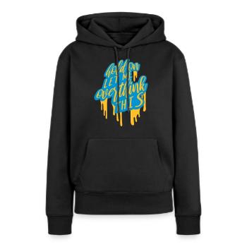 Permettez-moi d’exagérer - Sweat à capuche Premium bio Femme - noir - Devant - Julia (174cm)