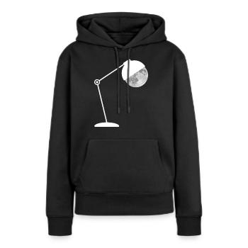 Lampe lune - Sweat à capuche Premium bio Femme - noir - Devant - Julia (174cm)