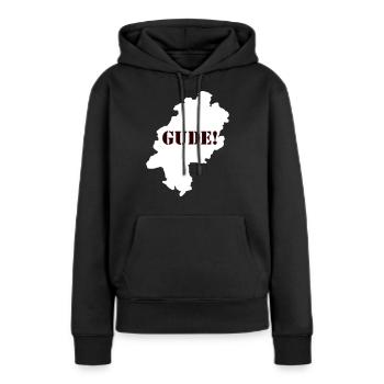 Gude! - Frauen Premium Bio Hoodie - Schwarz - Vorne - Julia (174cm)