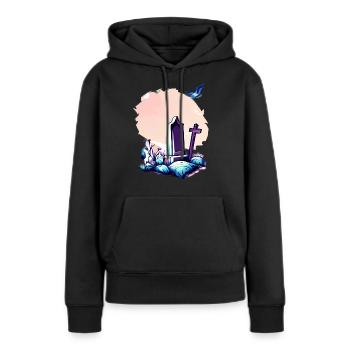 Tombe abandonnée - Sweat à capuche Premium bio Femme - noir - Devant - Julia (174cm)