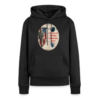 Vétérans, anciens combattant, armistice. - Sweat à capuche Premium bio Femme - noir - Devant - Julia (174cm)