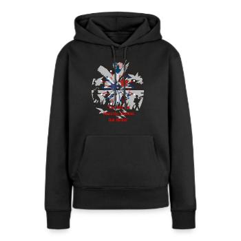 Vétérans, anciens combattant, armistice. - Sweat à capuche Premium bio Femme - noir - Devant - Julia (174cm)