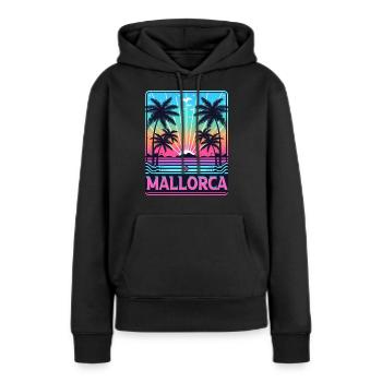 Majorque - Sweat à capuche Premium bio Femme - noir - Devant - Julia (174cm)