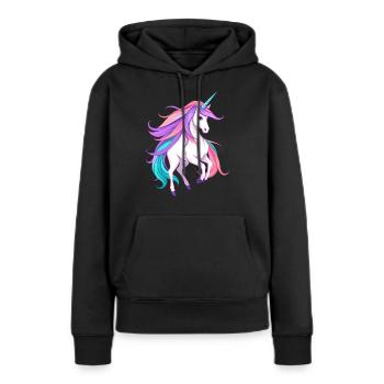 Radiant Purple Unicorn Fantasy Illustration - Women’s Premium Organic Hoodie - black - Front - Julia (174cm)