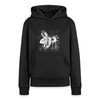 Abeille mordue - Sweat à capuche Premium bio Femme - noir - Devant - Julia (174cm)