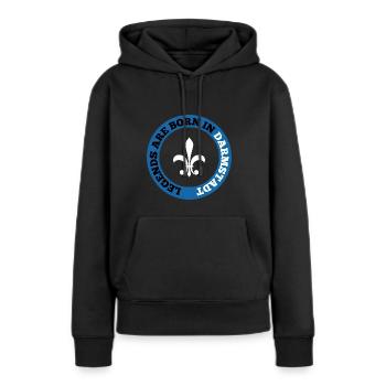 Darmstadt - Frauen Premium Bio Hoodie - Schwarz - Vorne - Julia (174cm)