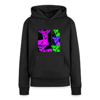 Neon Reh - Frauen Premium Bio Hoodie - Schwarz - Vorne - Julia (174cm)