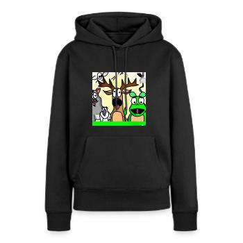 Crazy Amimals - Frauen Premium Bio Hoodie - Schwarz - Vorne - Julia (174cm)