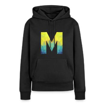 M avec surfaces triangulées - Sweat à capuche Premium bio Femme - noir - Devant - Julia (174cm)