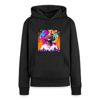 Creativity Explosion - Frauen Premium Bio Hoodie - Schwarz - Vorne - Julia (174cm)
