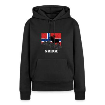 Norges elg Skandinavia - Premium økologisk hettegenser for kvinner - svart - Foran - Julia (174cm)