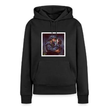 Soldier Kisses - Frauen Premium Bio Hoodie - Schwarz - Vorne - Julia (174cm)