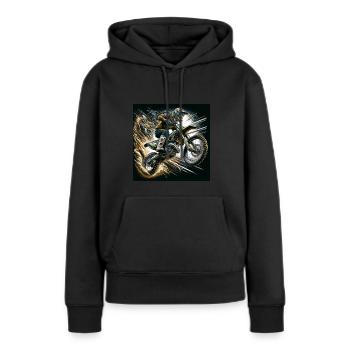 La gloire de DirtRider - Sweat à capuche Premium bio Femme - noir - Devant - Julia (174cm)