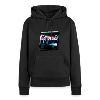 Relax - Sweat à capuche Premium bio Femme - noir - Devant - Julia (174cm)