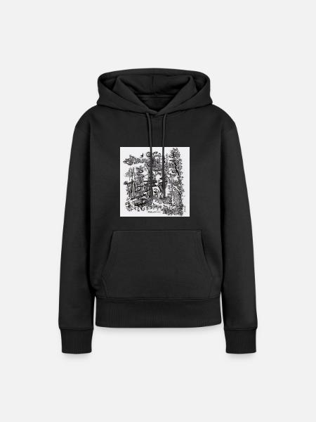 240206 2 - Frauen Premium Bio Hoodie - Schwarz